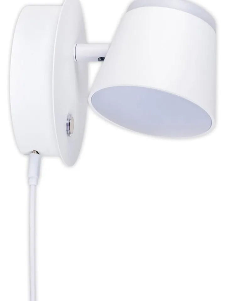 näve Wandleuchten<Akku-LED-Wandleuchte "Tondo" in Weiß - (B)14,5 cm