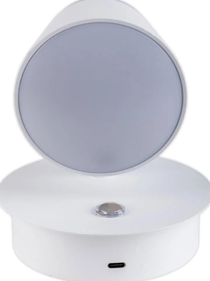näve Wandleuchten<Akku-LED-Wandleuchte "Tondo" in Weiß - (B)14,5 cm