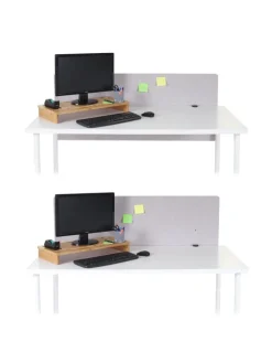 MCW Paravents<Akustik-Tischtrennwand G75, 60x140cm grau