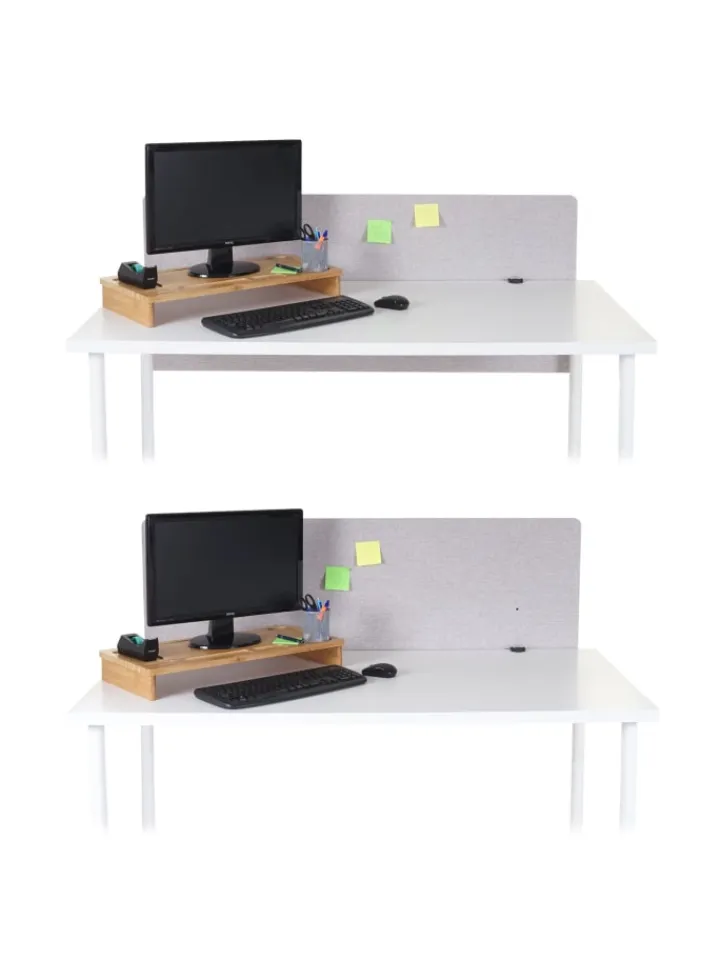 MCW Paravents<Akustik-Tischtrennwand G75, 60x140cm grau