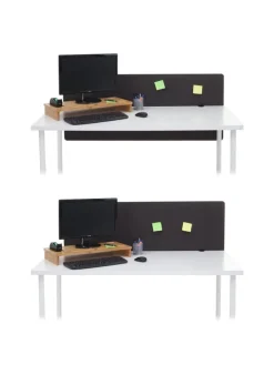 MCW Paravents<Akustik-Tischtrennwand G75, 60x140cm braun-grau