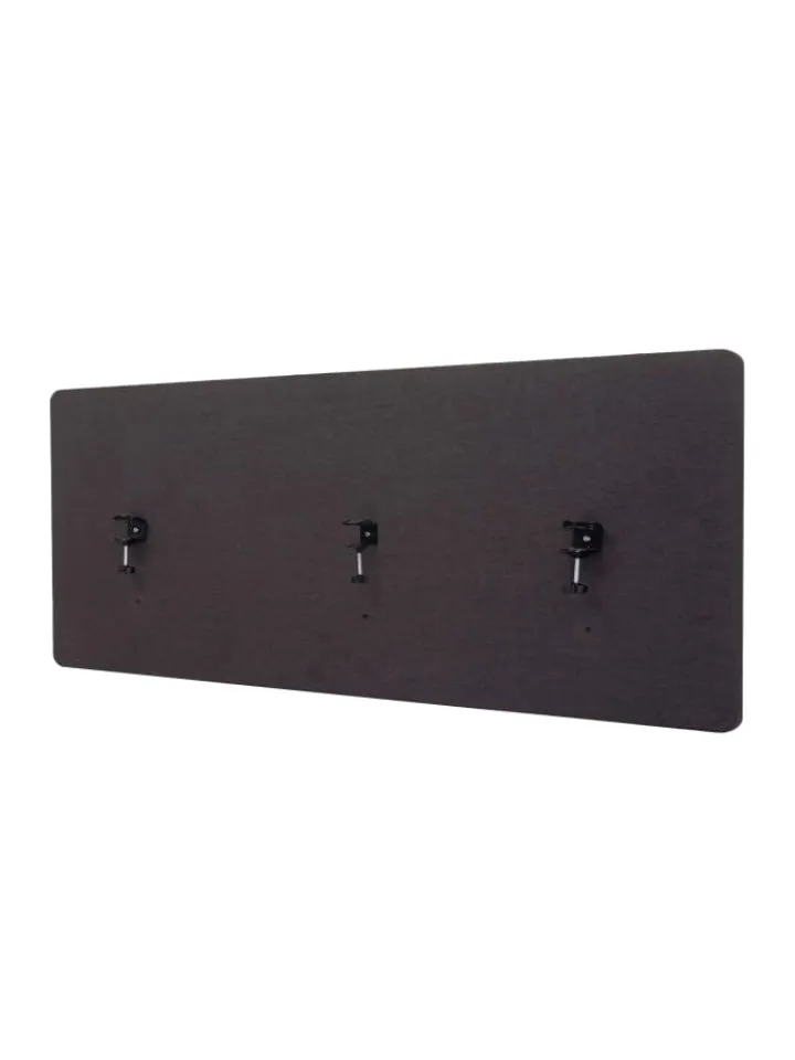MCW Paravents<Akustik-Tischtrennwand G75, 60x160cm braun-grau