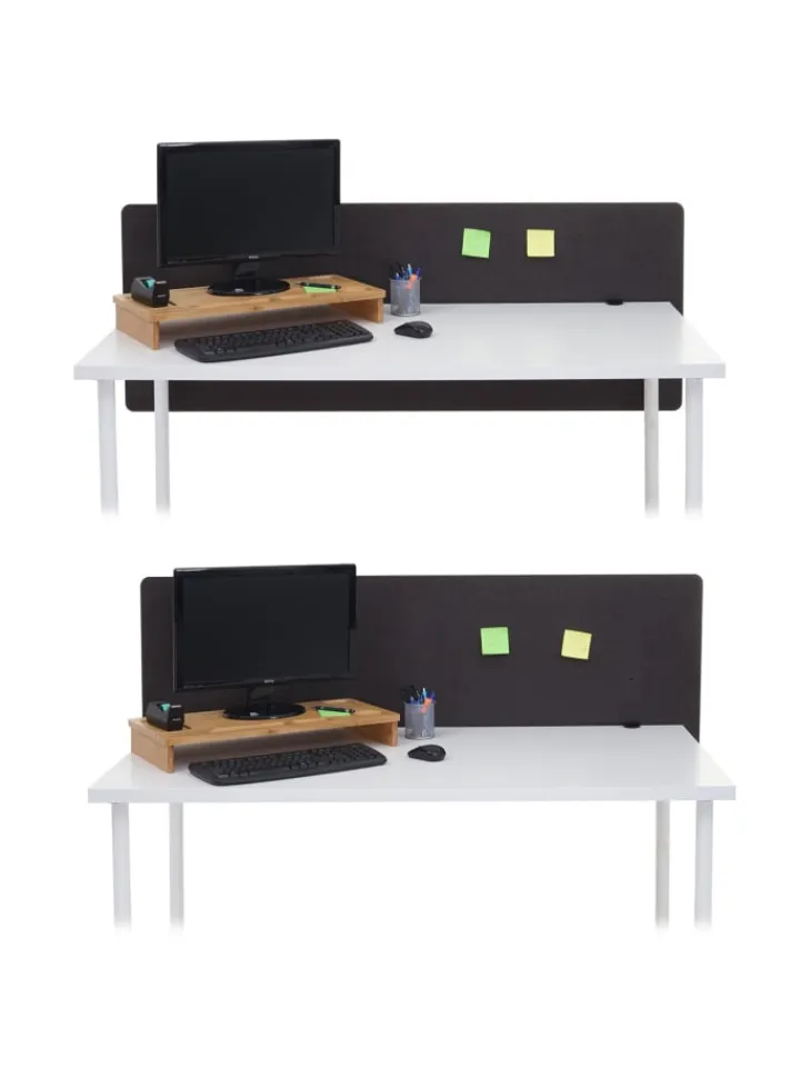 MCW Paravents<Akustik-Tischtrennwand G75, 60x160cm braun-grau