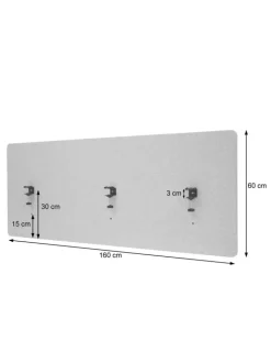 MCW Paravents<Akustik-Tischtrennwand G75, 60x160cm braun-grau