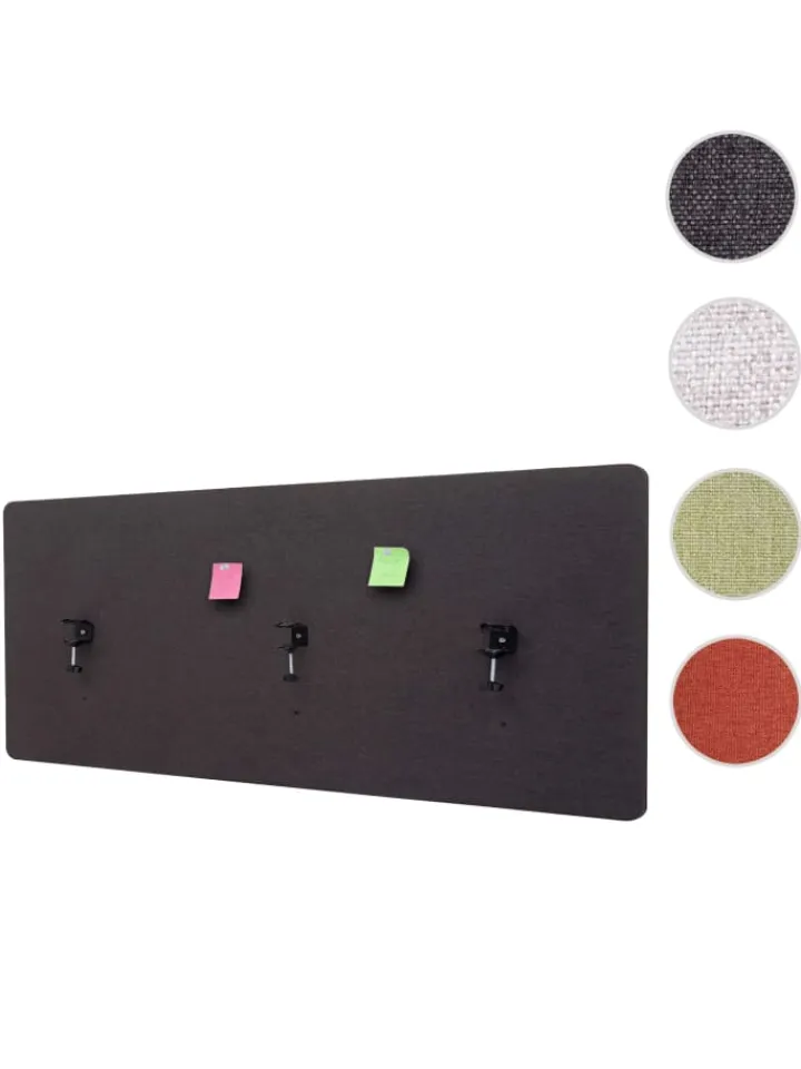MCW Paravents<Akustik-Tischtrennwand G75, 60x160cm braun-grau