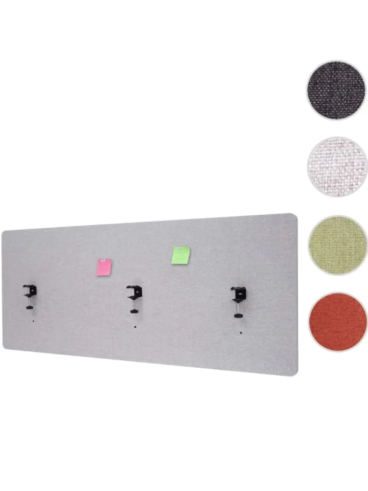 MCW Paravents<Akustik-Tischtrennwand G75, 60x160cm grau