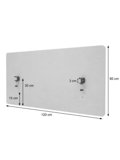 MCW Paravents<Akustik-Tischtrennwand G75, 60x120cm grün