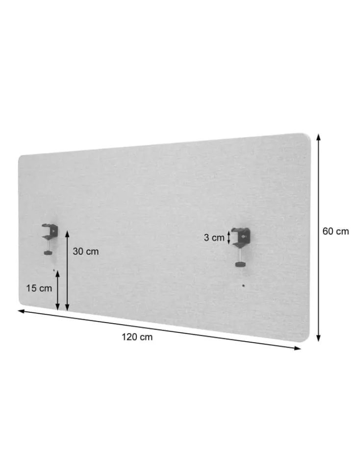 MCW Paravents<Akustik-Tischtrennwand G75, 60x120cm grün