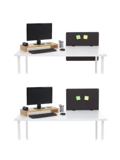 MCW Paravents<Akustik-Tischtrennwand G75, 60x65cm braun-grau
