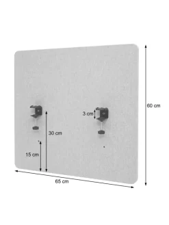 MCW Paravents<Akustik-Tischtrennwand G75, 60x65cm braun-grau