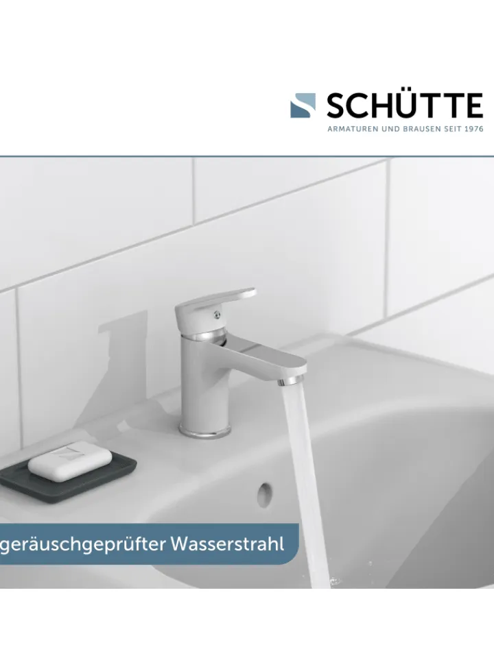 Franz Joseph Schütte Badarmaturen<ALASKA Waschtischarmatur, Weiß/Chrom