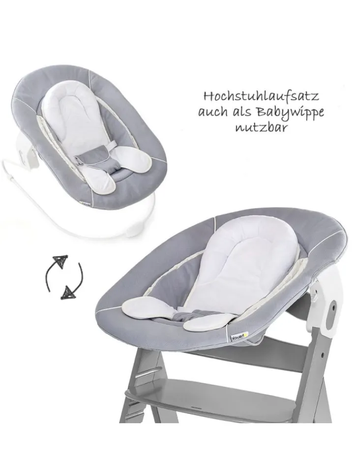 Hauck Babymöbel<Alpha Plus Grey Newborn Set - 4-tlg. Hochstuhl in grau