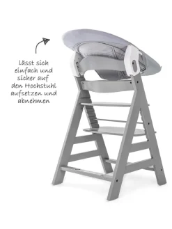 Hauck Babymöbel<Alpha Plus Grey Newborn Set - 4-tlg. Hochstuhl in grau