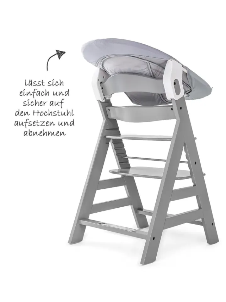 Hauck Babymöbel<Alpha Plus Grey Newborn Set - 4-tlg. Hochstuhl in grau