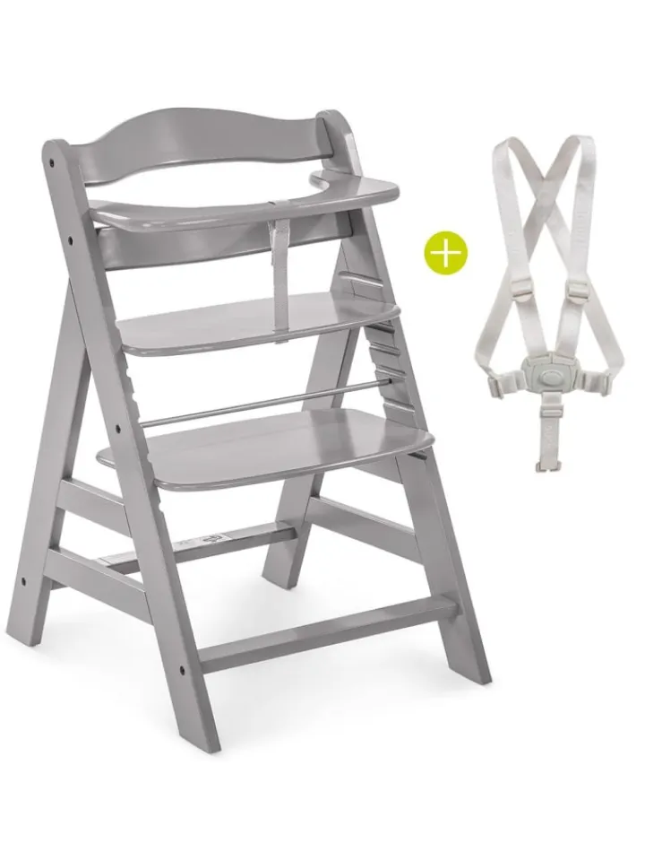 Hauck Babymöbel<Alpha Plus Grey Newborn Set - 4-tlg. Hochstuhl in grau