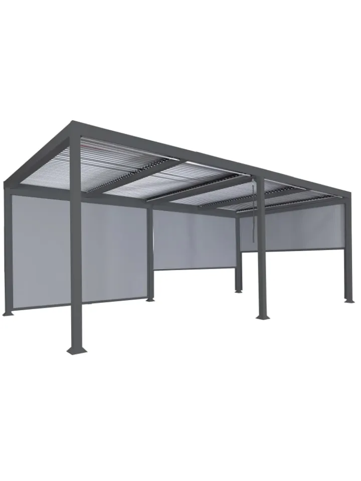 MCW Gartenmöbel<Alu Pergola L41 mit 3x Seitenwand, Anthrazit