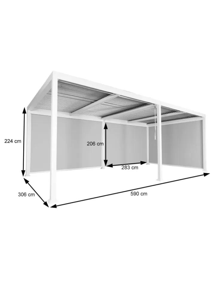 MCW Gartenmöbel<Alu Pergola L41 mit 3x Seitenwand, Anthrazit