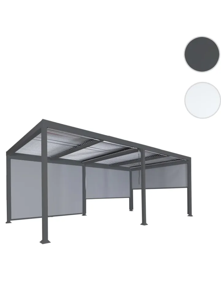 MCW Gartenmöbel<Alu Pergola L41 mit 3x Seitenwand, Anthrazit