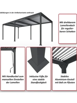 MCW Gartenmöbel<Alu Pergola L41, stabiles Gestell, Weiß