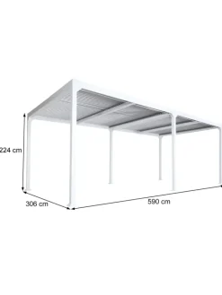 MCW Gartenmöbel<Alu Pergola L41, stabiles Gestell, Weiß