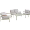 MCW Möbel-Sets<Aluminium-Gartengarnitur O11, Hellgrün Polster beige