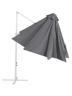 Beliani Gartenmöbel<Ampelschirm SAVONA II in Grau/Weiß - (W) 295 x (H) 254 x (L) 295 cm
