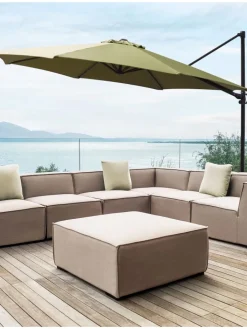 Beliani Gartenmöbel<Ampelschirm SAVONA II in Grün/Schwarz - (W) 295 x (H) 254 x (L) 295 cm