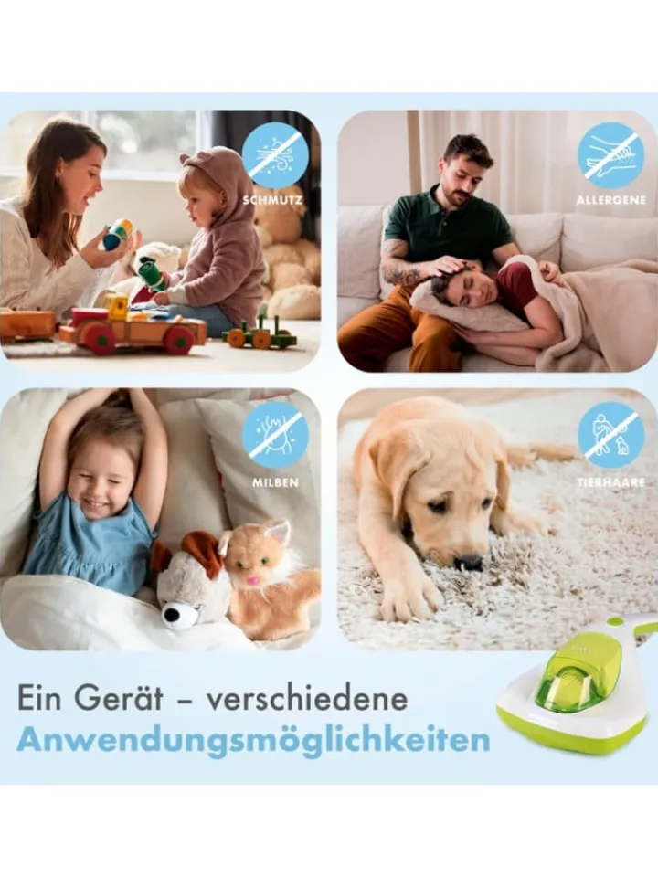 MAXXMEE Staubsauger<Anti Milbensauger mit UV C Licht HEPA Milben Handstaubsauger