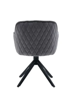 SalesFever Sitzmöbel<Armlehnstuhl modern 360° drehbar Samtbezug und Metallgestell in Grau