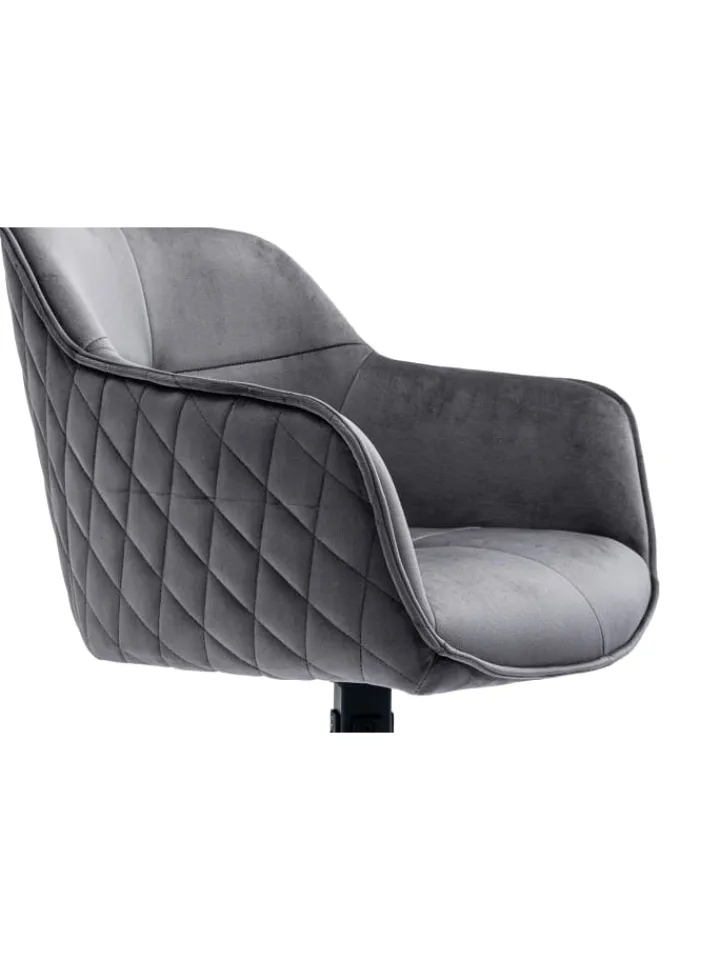 SalesFever Sitzmöbel<Armlehnstuhl modern 360° drehbar Samtbezug und Metallgestell in Grau