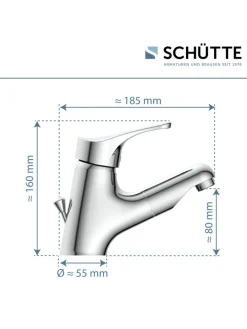 Franz Joseph Schütte Badarmaturen<ATTICA Waschtischarmatur, Chrom, mit herausziehbarer Haarbrause