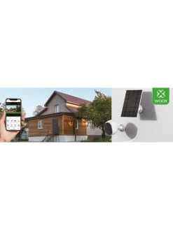 Woox Foto & Video<Außen-Überwachungskamera " R4253" mit Solarpanel in Weiß