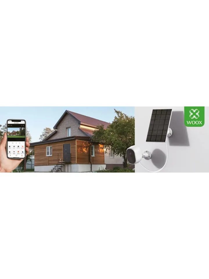 Woox Foto & Video<Außen-Überwachungskamera " R4253" mit Solarpanel in Weiß