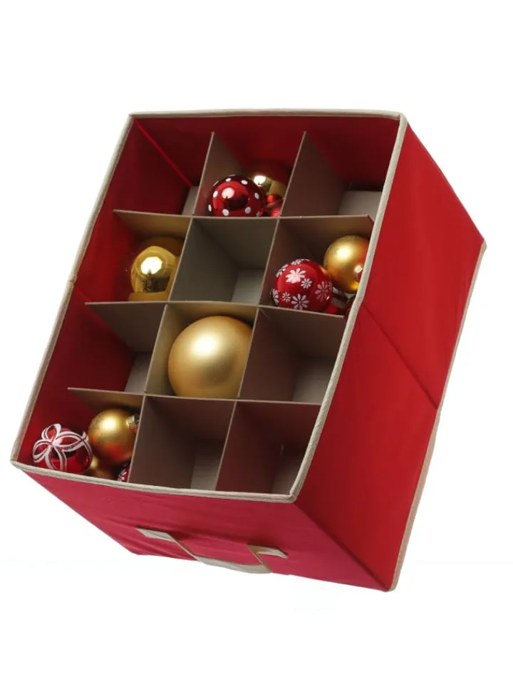MARELIDA Weihnachtsschmuck<Aufbewahrungsbox für 24 Christbaumkugeln in rot