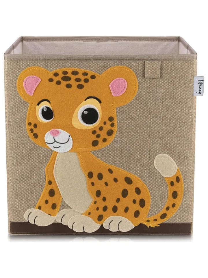 Lifeney Kisten & Körbe<Aufbewahrungsbox "Leopard" in Beige/ Orange - (B)33 x (H)33 x (T)33 cm