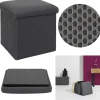 Rétro Chic Sitzmöbel<Aufbewahrungshocker "Atome" in Grau - (B)38 x (H)38 x (T)38 cm