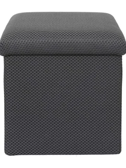 Rétro Chic Sitzmöbel<Aufbewahrungshocker "Atome" in Grau - (B)38 x (H)38 x (T)38 cm