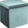 Rétro Chic Sitzmöbel<Aufbewahrungshocker "Giulia" in Petrol - (B)38 x (H)38 x (T)38 cm