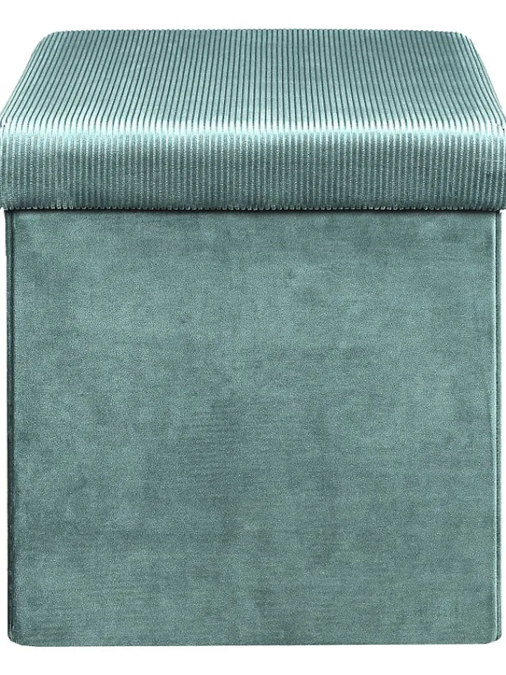 Rétro Chic Sitzmöbel<Aufbewahrungshocker "Giulia" in Petrol - (B)38 x (H)38 x (T)38 cm