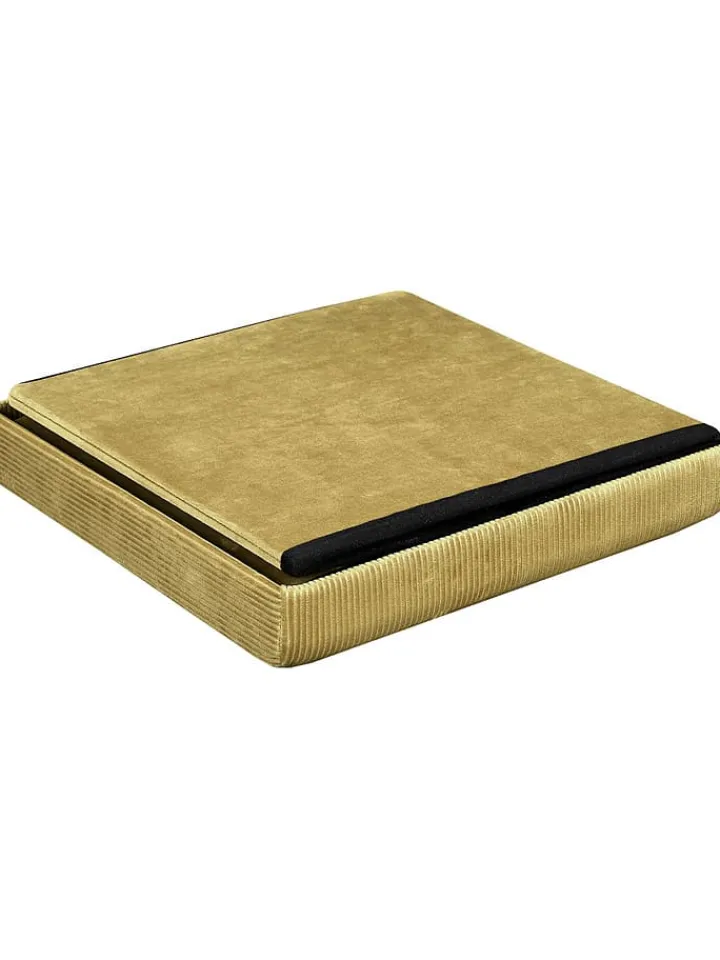 Rétro Chic Sitzmöbel<Aufbewahrungshocker "Giulia" in Senf - (B)38 x (H)38 x (T)38 cm