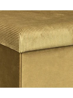 Rétro Chic Sitzmöbel<Aufbewahrungshocker "Giulia" in Senf - (B)38 x (H)38 x (T)38 cm