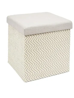 Ethnical Life Sitzmöbel<Aufbewahrungshocker in Beige/ Grau - (B)38 x (H)38 x (T)38 cm