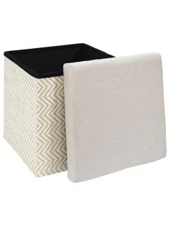 Ethnical Life Sitzmöbel<Aufbewahrungshocker in Beige/ Grau - (B)38 x (H)38 x (T)38 cm