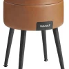 SONGMICS Sitzmöbel<Aufbewahrungshocker in Hellbraun - (H)44,4 x Ø 32 cm