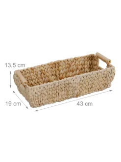 relaxdays Kisten & Körbe<Aufbewahrungskorb in Natur - (B)43 x (H)13,5 x (T)19 cm