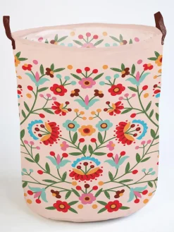 Folkifreckles Kisten & Körbe<Aufbewahrungskorb "Mexican Flowers" in Rosa/ Bunt - (B)40 x (H)50 cm