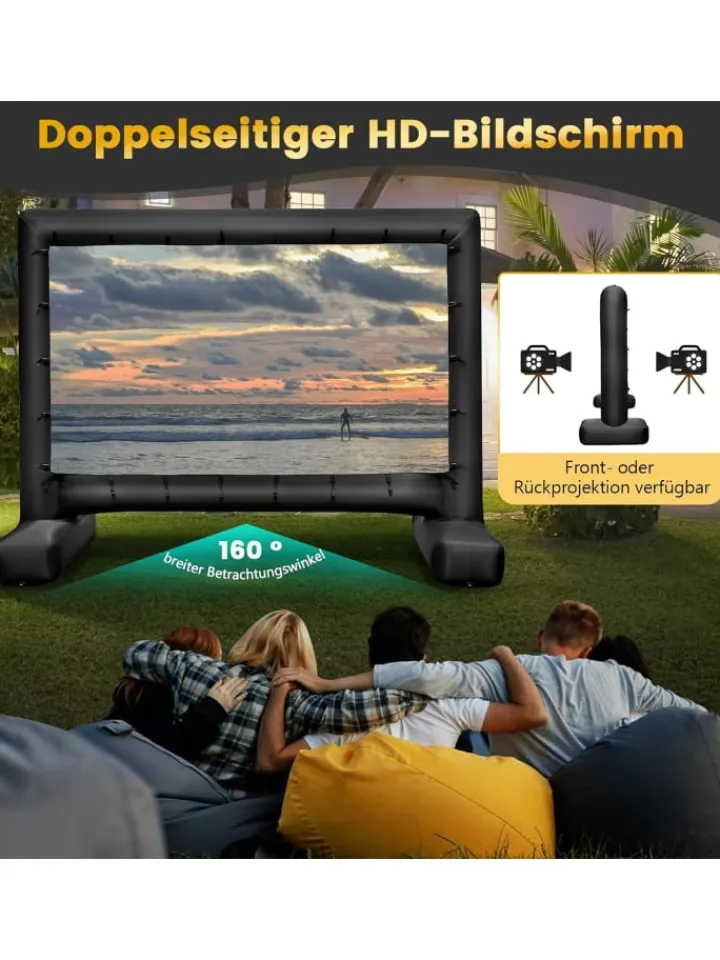 COSTWAY Tv & Audio<Aufblasbare Beamer Leinwand in Schwarz