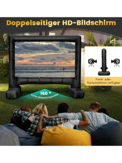 COSTWAY Tv & Audio<Aufblasbare Beamer Leinwand in Schwarz