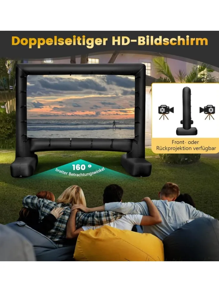 COSTWAY Tv & Audio<Aufblasbare Beamer Leinwand in Schwarz