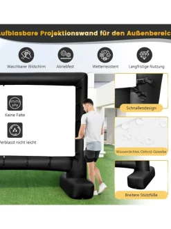 COSTWAY Tv & Audio<Aufblasbare Beamer Leinwand in Schwarz